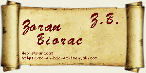 Zoran Biorac vizit kartica